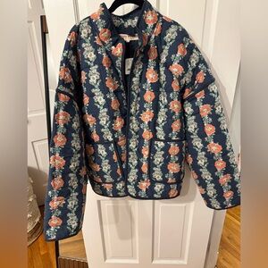 Free People Chloe Floral Quilted Jacket XL NWT